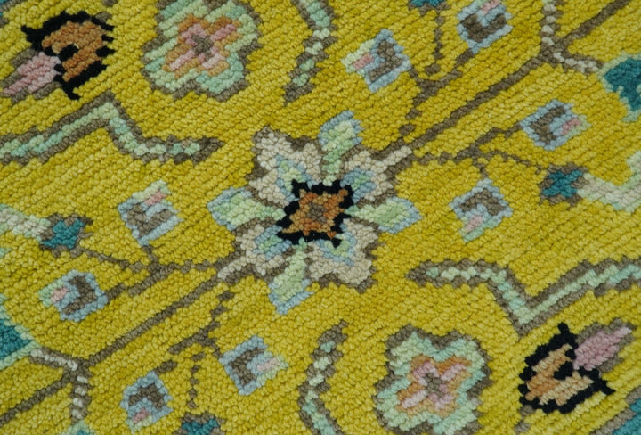 Custom Made Traditional Oushak Design mustard Hand Knotted Wool Area Rug - The Rug Decor