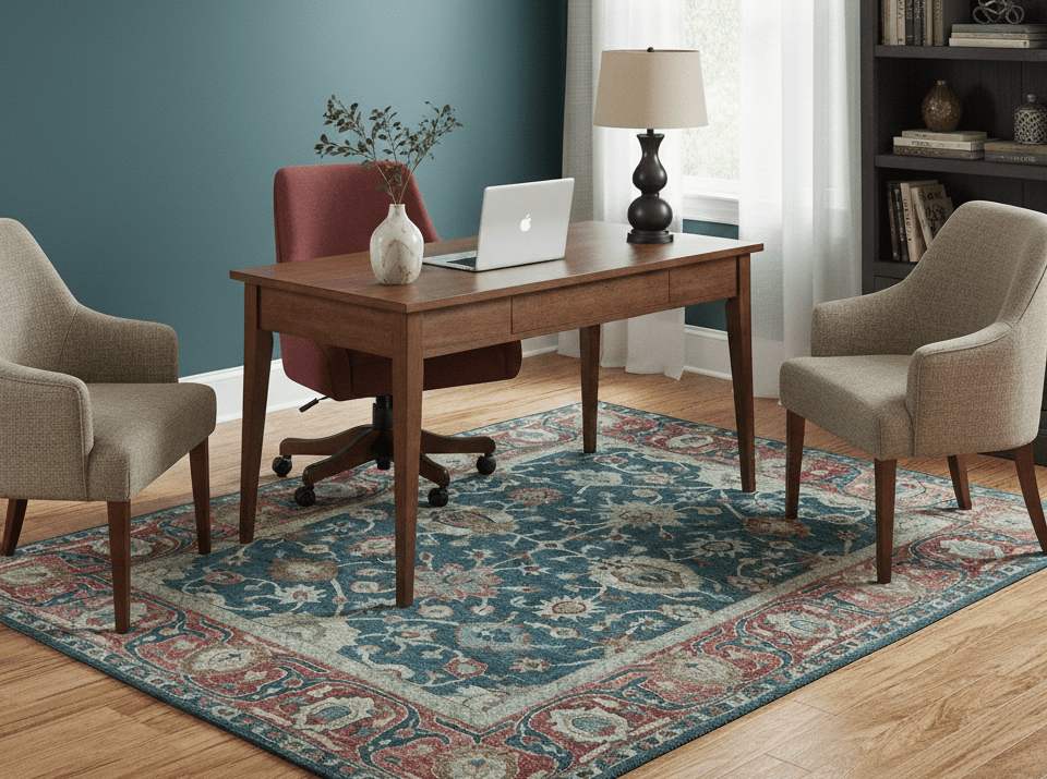 Custom Made Traditional Oushak Design Teal Hand Tufted Wool Rug - The Rug Decor