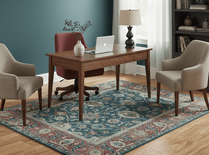 Custom Made Traditional Oushak Design Teal Hand Tufted Wool Rug - The Rug Decor