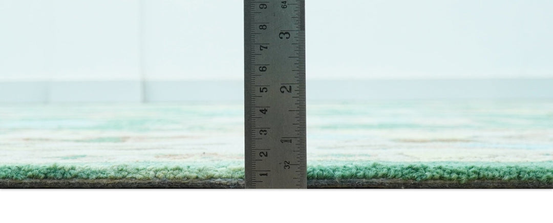 Custom Made Traditional Oushak Green Hand Tufted Wool Area Rug - The Rug Decor