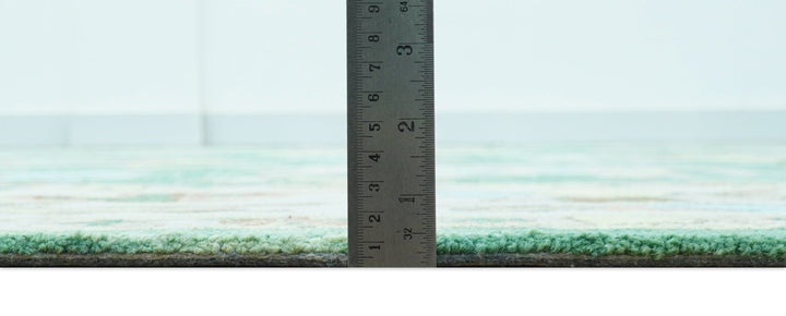 Custom Made Traditional Oushak Green Hand Tufted Wool Area Rug - The Rug Decor