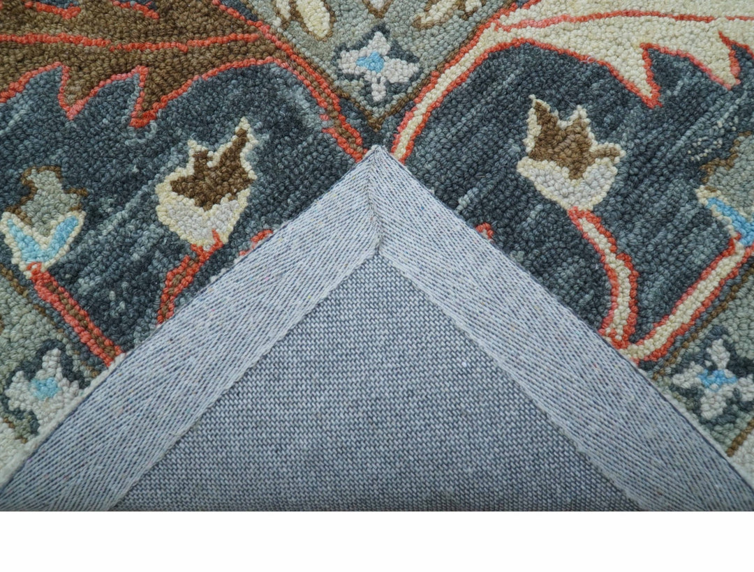 Custom Made Traditional Oushak Silver Hand Tufted Wool Area Rug - The Rug Decor