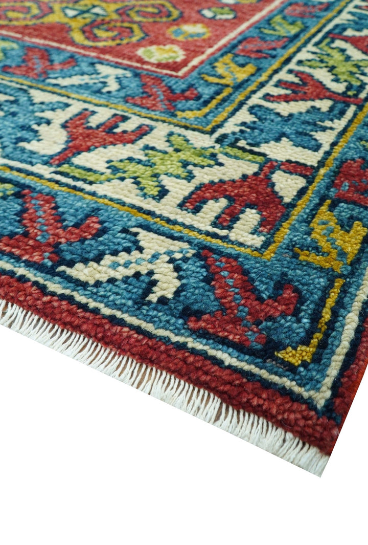 Custom Made Traditional Persian Design Red And Ivory Hand Knotted Wool Rug - The Rug Decor