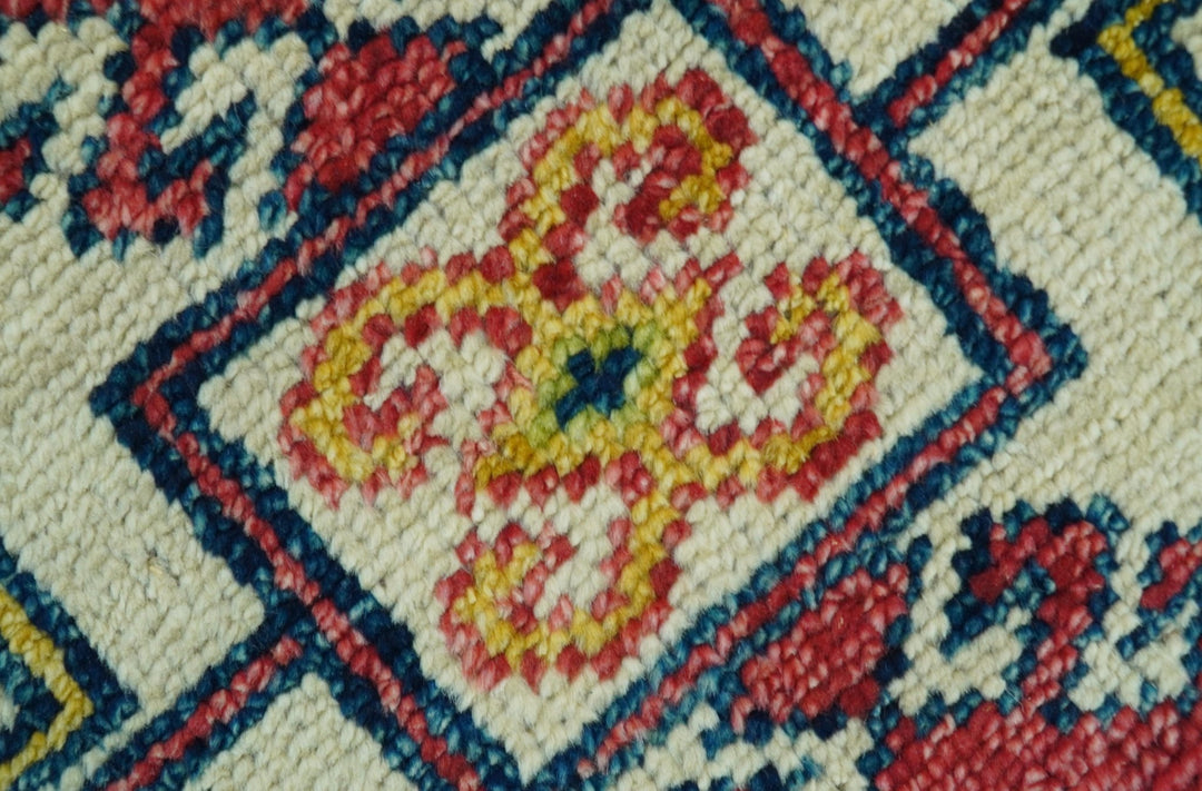 Custom Made Traditional Persian Design Red And Ivory Hand Knotted Wool Rug - The Rug Decor