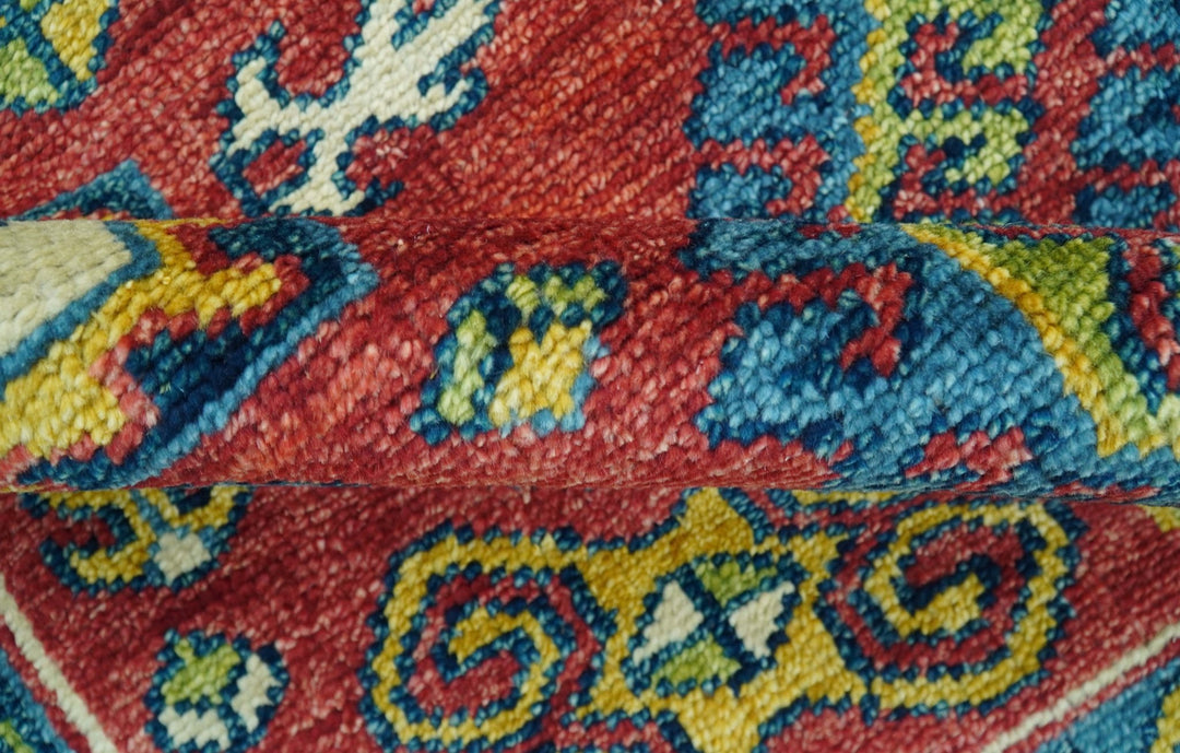 Custom Made Traditional Persian Design Red And Ivory Hand Knotted Wool Rug - The Rug Decor