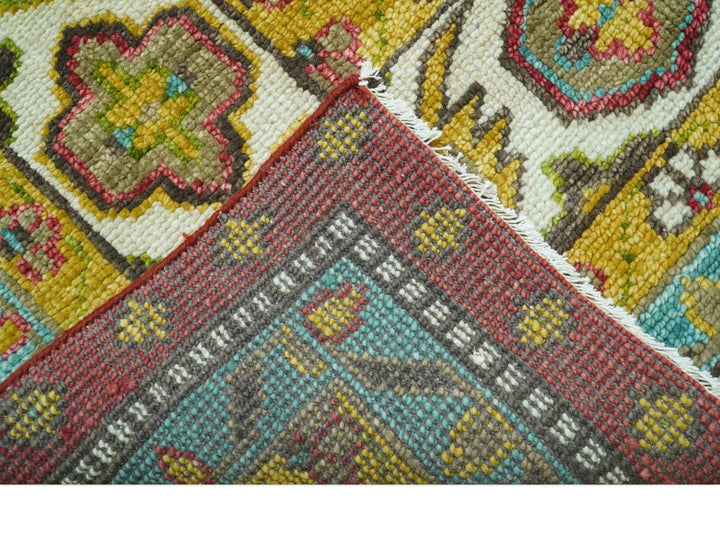 Custom Made Traditional Serapi Red And Blue Hand Knotted Wool Rug - The Rug Decor