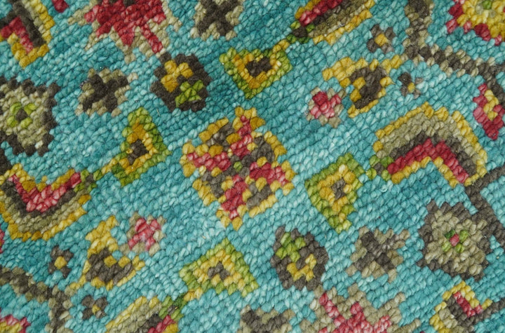 Custom Made Traditional Serapi Red And Blue Hand Knotted Wool Rug - The Rug Decor