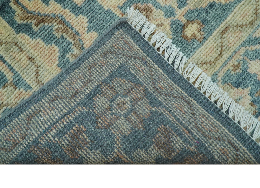 Custom Made Traditional Teal Oushak Hand Knotted Wool Rug - The Rug Decor