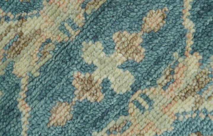 Custom Made Traditional Teal Oushak Hand Knotted Wool Rug - The Rug Decor