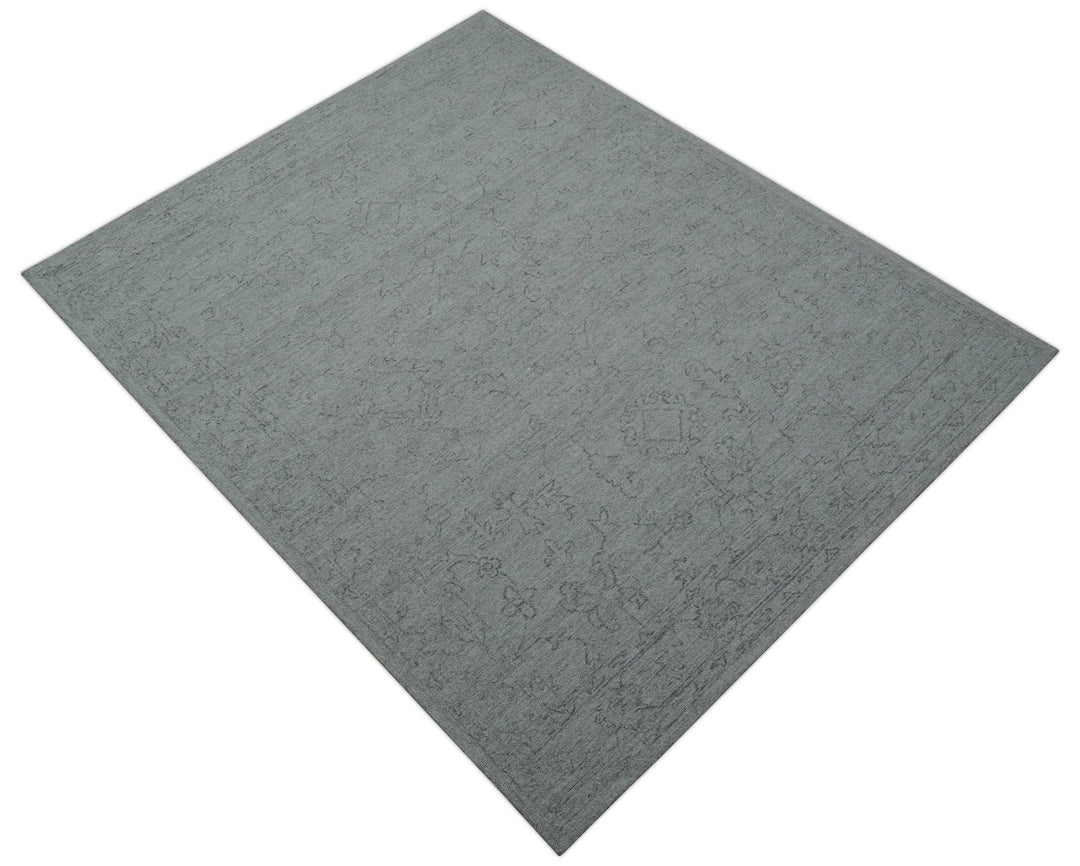 Custom Made Traditional Transitional Gray Hand Tufted wool rug - The Rug Decor