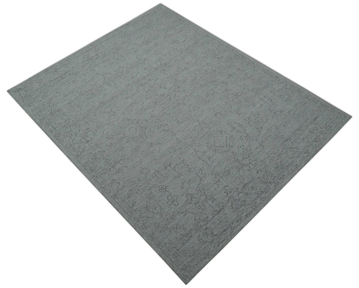 Custom Made Traditional Transitional Gray Hand Tufted wool rug - The Rug Decor