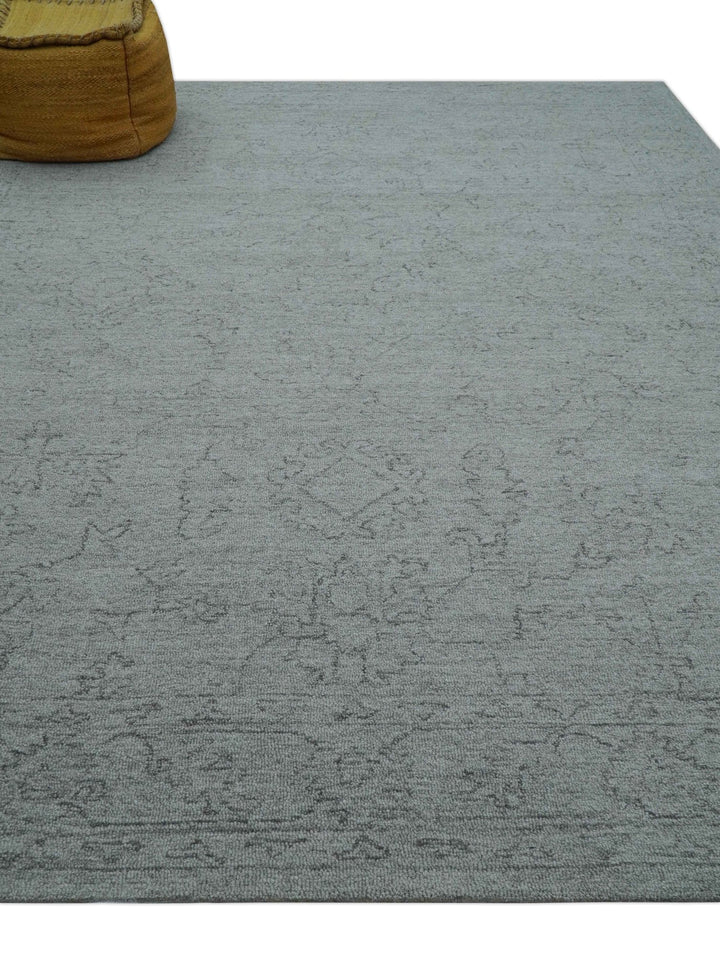 Custom Made Traditional Transitional Gray Hand Tufted wool rug - The Rug Decor