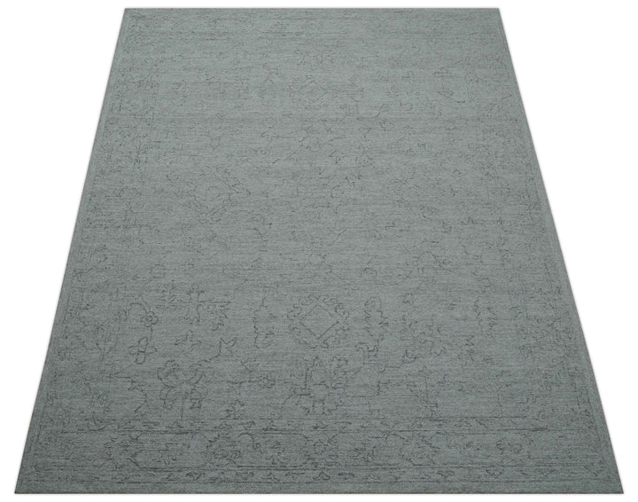 Custom Made Traditional Transitional Gray Hand Tufted wool rug - The Rug Decor