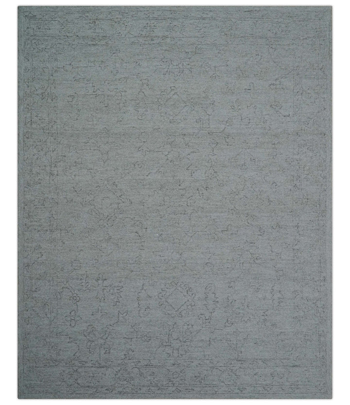Custom Made Traditional Transitional Gray Hand Tufted wool rug - The Rug Decor