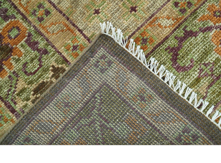 Custom Made Traditional Tribal Beige And Brown Hand Knotted wool area rug - The Rug Decor