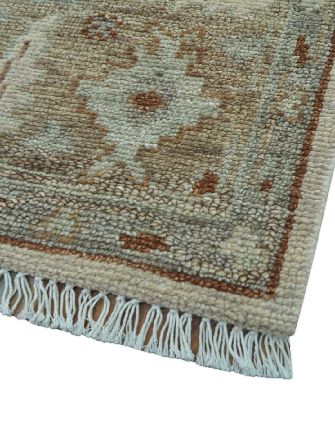 Custom Made Traditional Turkish Beige Hand knotted Wool Area Rug - The Rug Decor