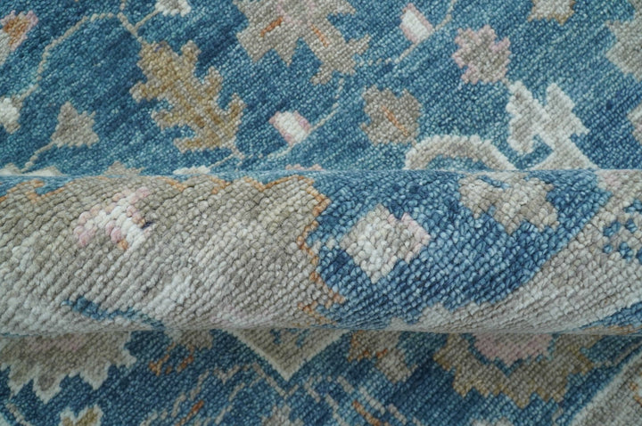 Custom Made Traditional Turkish Blue Hand knotted Wool Area Rug - The Rug Decor