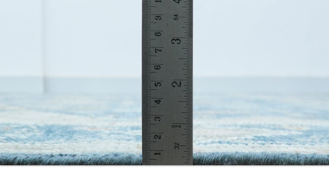 Custom Made Traditional Turkish Blue Hand knotted Wool Area Rug - The Rug Decor