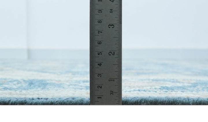 Custom Made Traditional Turkish Blue Hand knotted Wool Area Rug - The Rug Decor