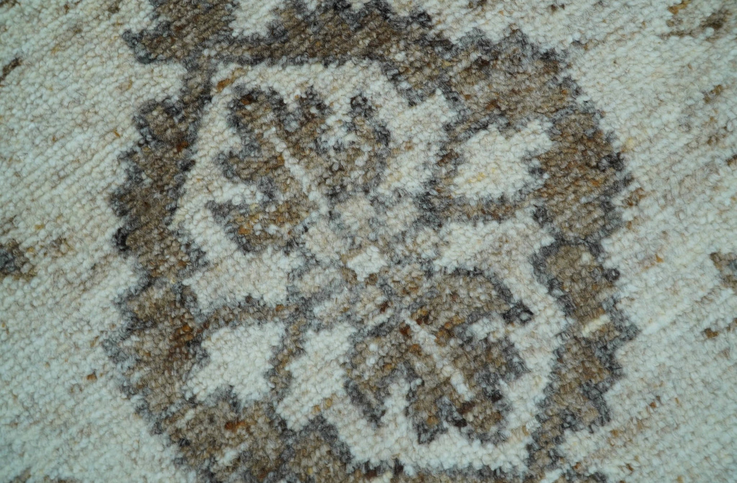 Custom Made Traditional Turkish Design Beige Hand Knotted Natural Wool Area Rug - The Rug Decor