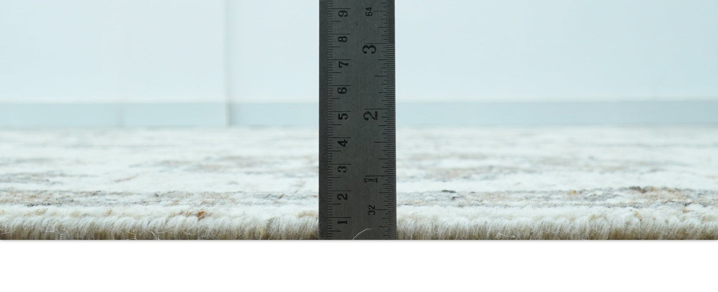 Custom Made Traditional Turkish Design Beige Hand Knotted Natural Wool Area Rug - The Rug Decor