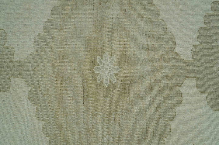 Custom Made Traditional Turkish Design Beige Hand knotted Wool Area Rug - The Rug Decor