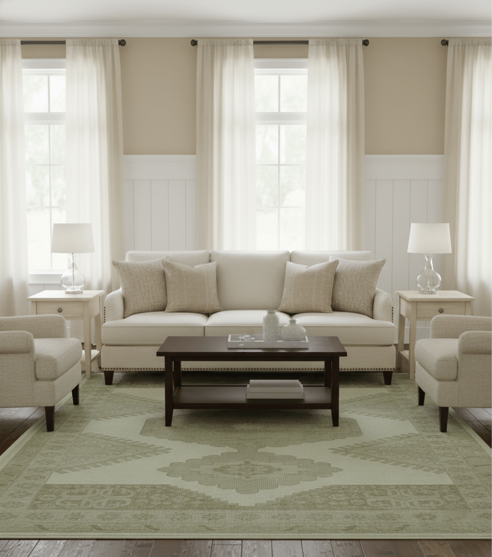 Custom Made Traditional Turkish Design Beige Hand knotted Wool Area Rug - The Rug Decor