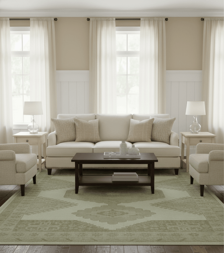 Custom Made Traditional Turkish Design Beige Hand knotted Wool Area Rug - The Rug Decor