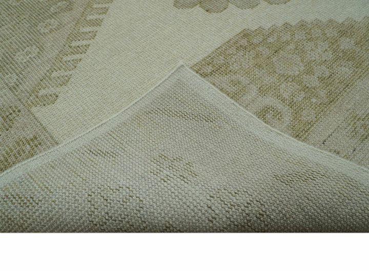Custom Made Traditional Turkish Design Beige Hand knotted Wool Area Rug - The Rug Decor