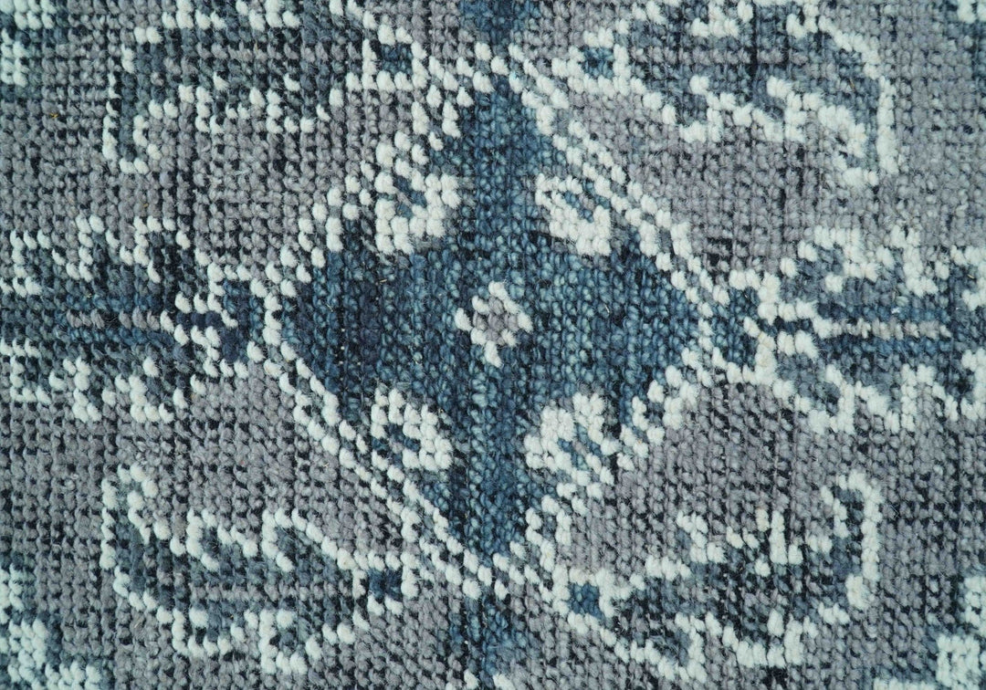 Custom Made Traditional Turkish Design Gray Hand Knotted Wool Area Rug - The Rug Decor