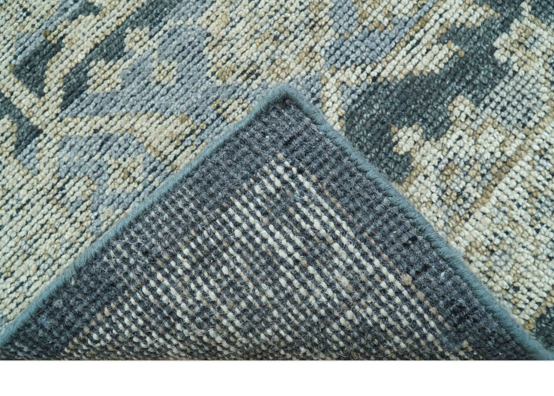 Custom Made Traditional Turkish Gray And Charcoal Hand Knotted Wool Rug - The Rug Decor