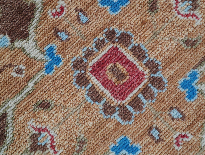 Custom Made Traditional Turkish Red And Brown Hand Knotted Wool Rug - The Rug Decor