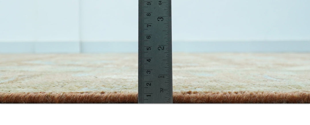 Custom Made Traditional Turkish Rust And Peach Hand Knotted Wool Area Rug - The Rug Decor