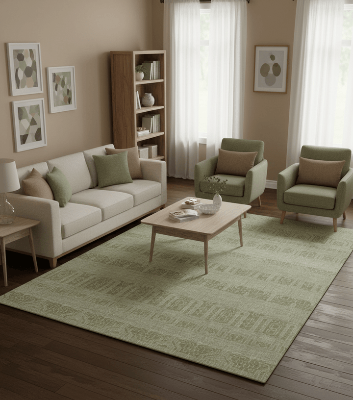 Custom Made Transitional Design Beige Hand Knotted Wool Area Rug - The Rug Decor