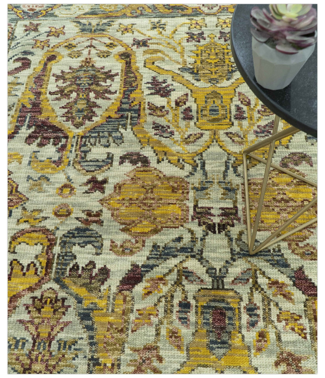 Custom Made Transitional Silver, Gold and Gray Hand Knotted Wool Rug - The Rug Decor