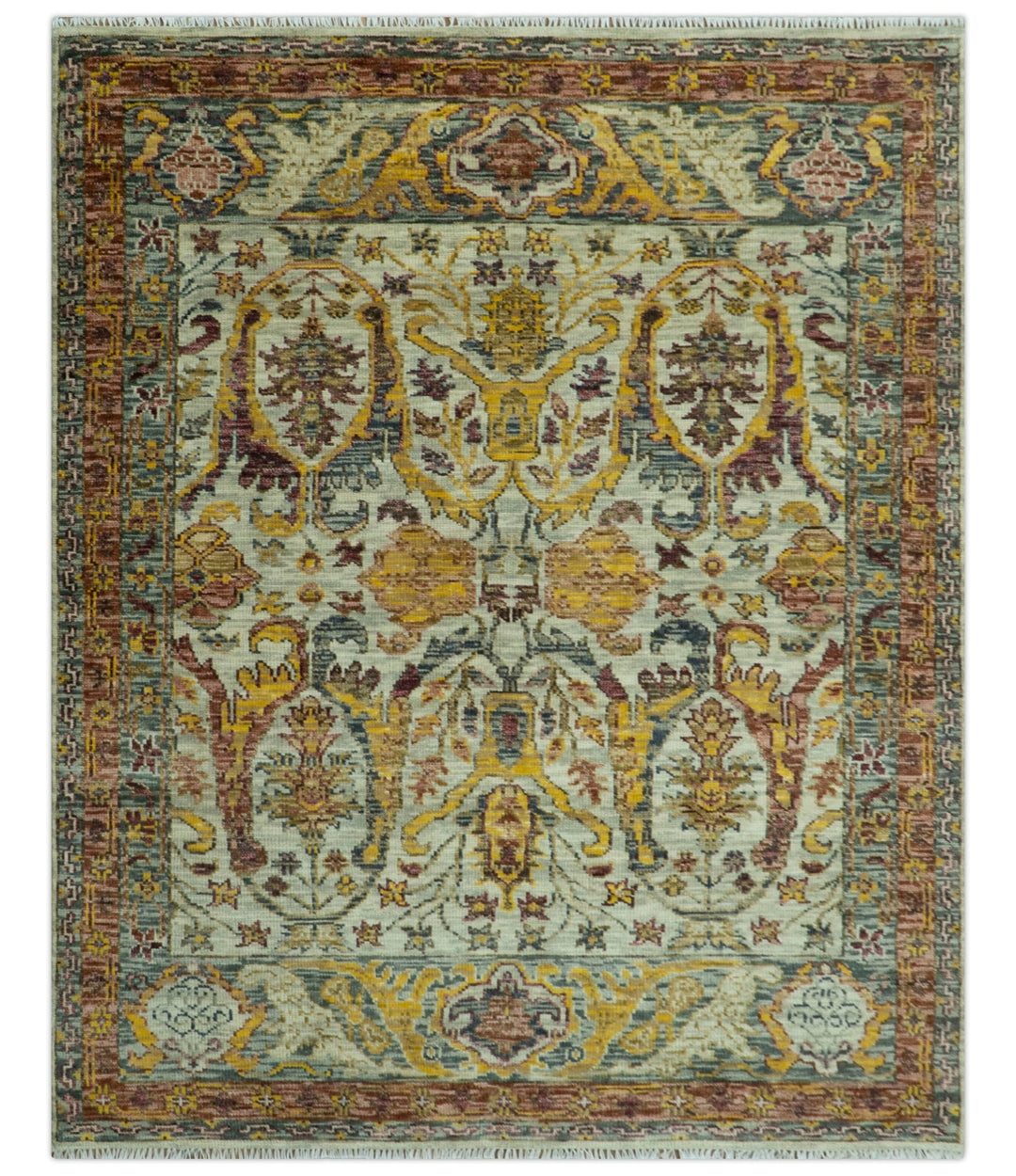 Custom Made Transitional Silver, Gold and Gray Hand Knotted Wool Rug - The Rug Decor