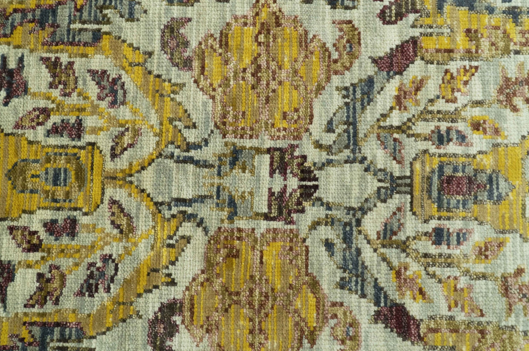 Custom Made Transitional Silver, Gold and Gray Hand Knotted Wool Rug - The Rug Decor