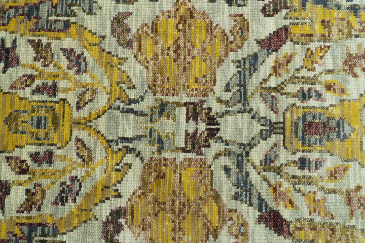 Custom Made Transitional Silver, Gold and Gray Hand Knotted Wool Rug - The Rug Decor