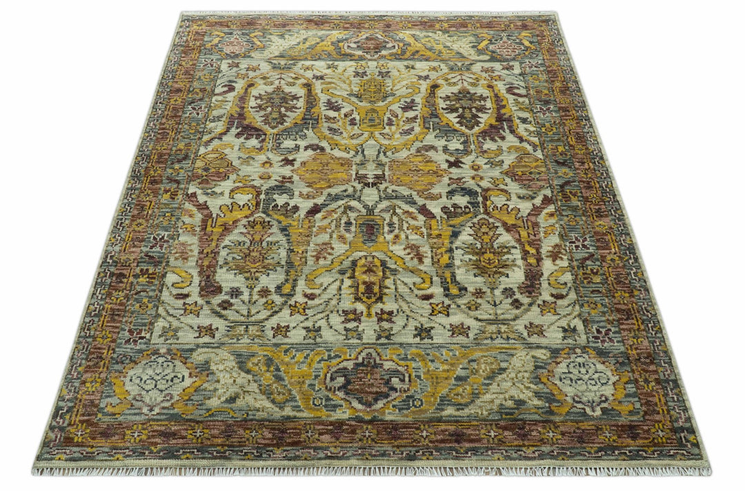 Custom Made Transitional Silver, Gold and Gray Hand Knotted Wool Rug - The Rug Decor