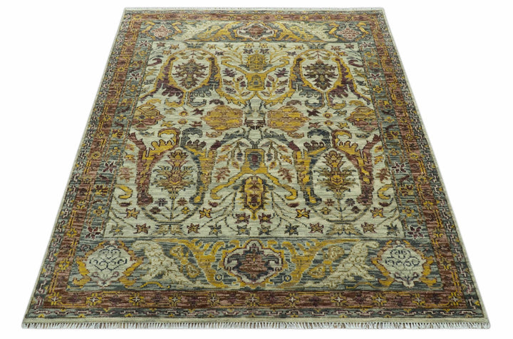Custom Made Transitional Silver, Gold and Gray Hand Knotted Wool Rug - The Rug Decor