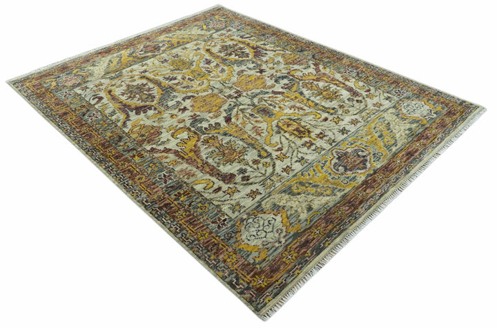 Custom Made Transitional Silver, Gold and Gray Hand Knotted Wool Rug - The Rug Decor