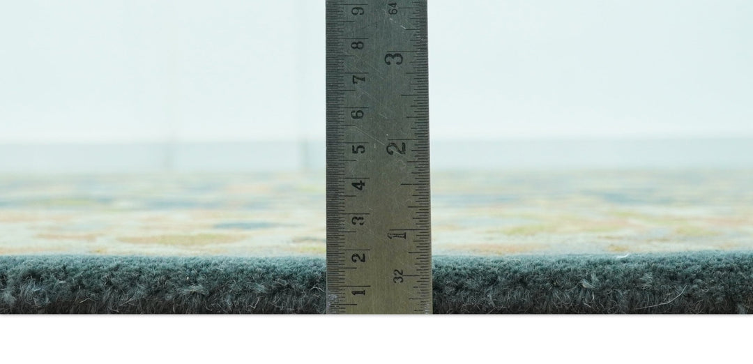 Custom Made Tree of Life Beige And Teal Floral Design Hand Tufted Wool Area Rug - The Rug Decor