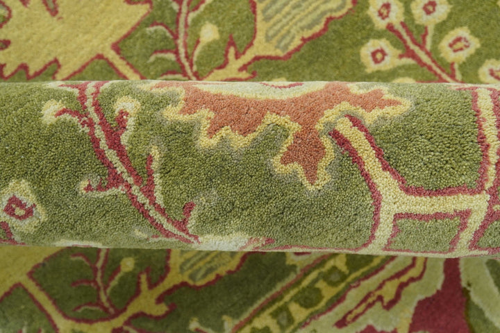 Custom Made Tree of life Green And Red Traditional Design Hand Tufted Wool Rug - The Rug Decor