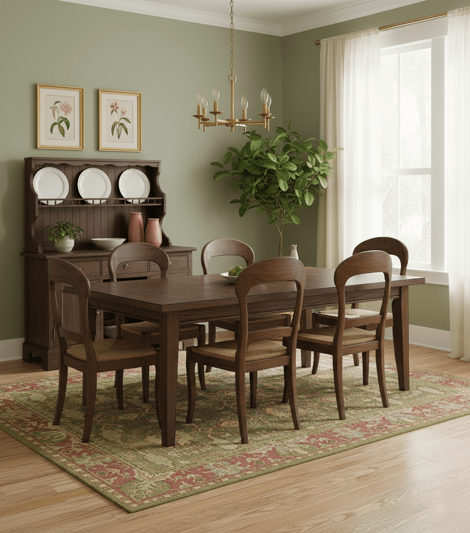 Custom Made Tree of life Green And Red Traditional Design Hand Tufted Wool Rug - The Rug Decor