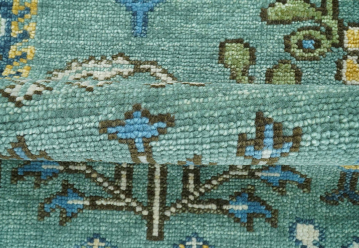 Custom Made Tree of Life Green Hand Knotted Runner Wool Rug - The Rug Decor