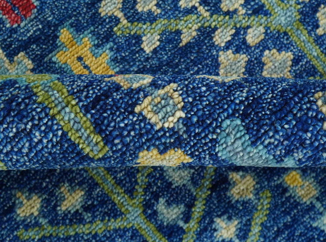 Custom Made Tree of Life Hand Knotted Blue And Beige Traditional Wool area Rug - The Rug Decor