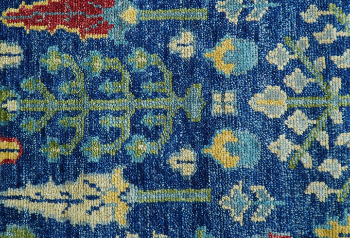 Custom Made Tree of Life Hand Knotted Blue And Beige Traditional Wool area Rug - The Rug Decor