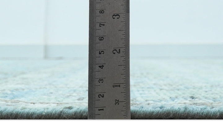 Custom Made Turkish Design Blue And Gray Hand Knotted Afghan Wool Area Rug - The Rug Decor