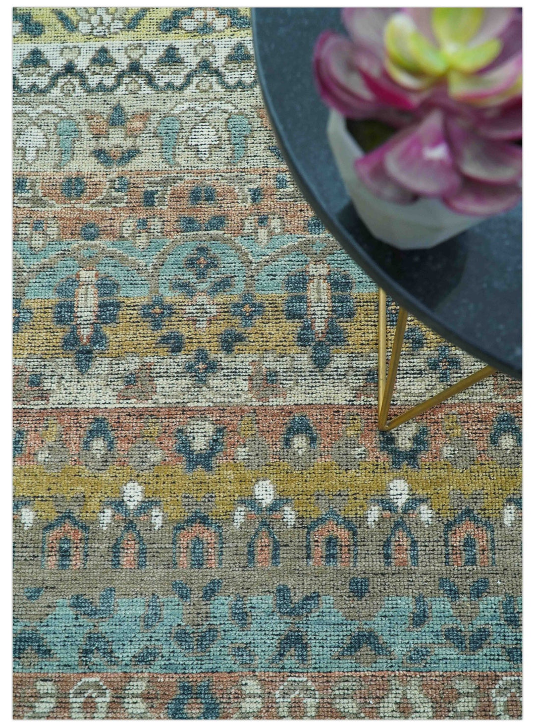 Custom Made Turkish Design Multi color Hand Knotted Wool Rug - The Rug Decor