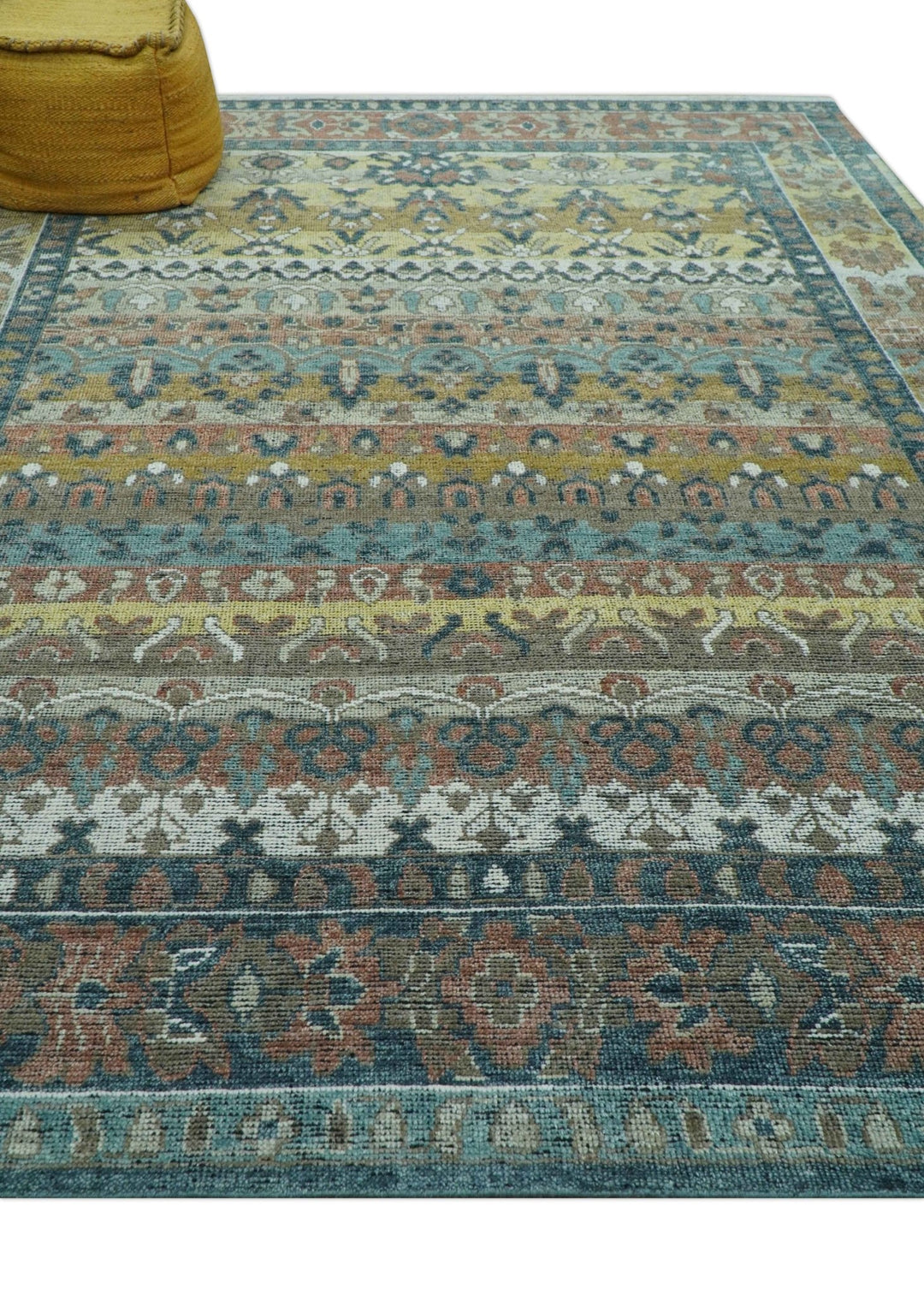 Custom Made Turkish Design Multi color Hand Knotted Wool Rug - The Rug Decor
